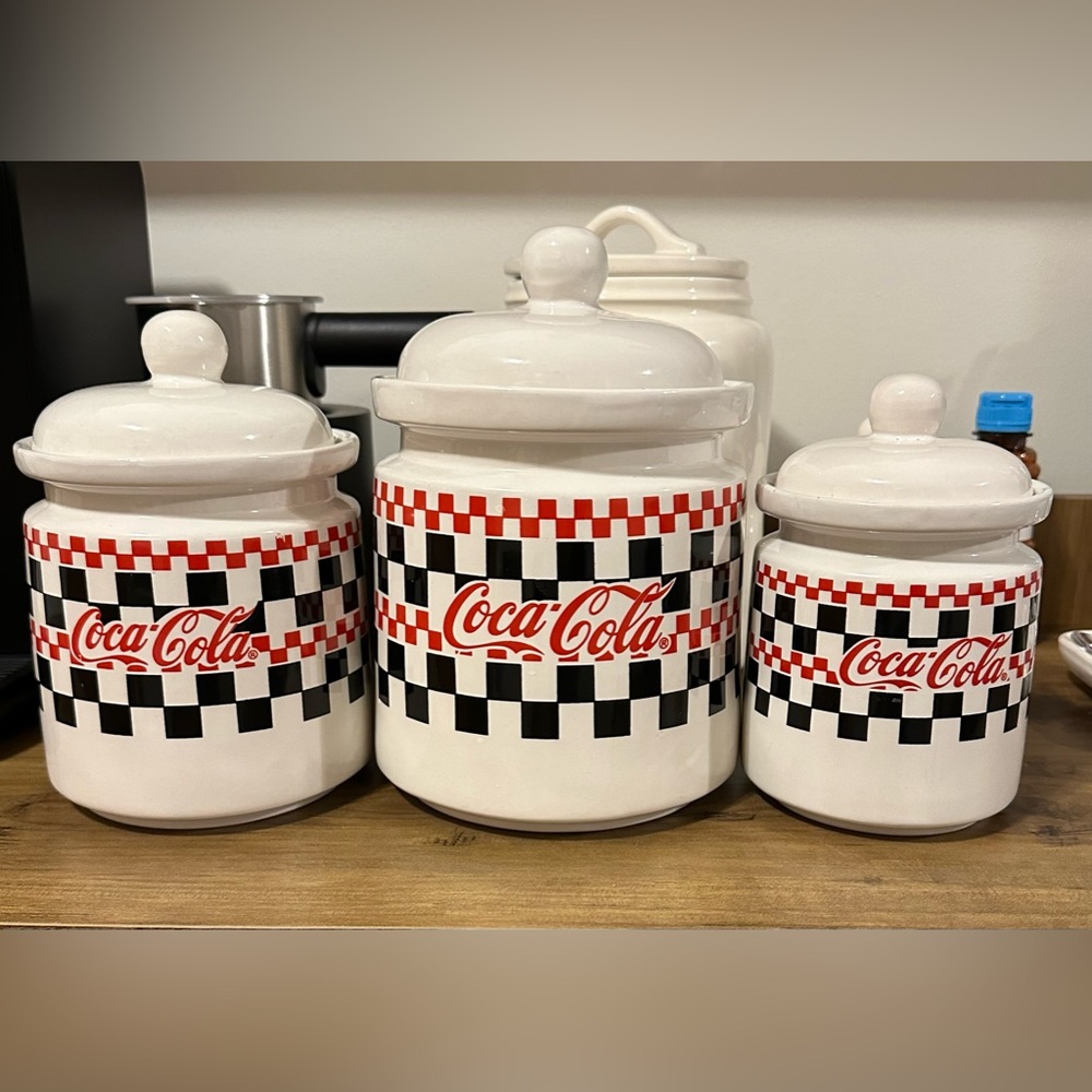1997 Gibson Coca Cola Canisters - Set of 3